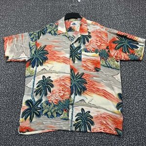 Ocean Current Button Up Shirt Men Large Hawaiian Short Sleeve Collared Pocket L